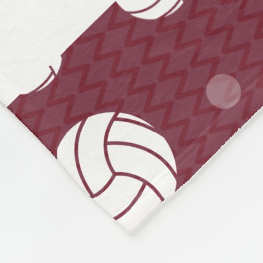 Maroon Zickzack Volleyball-Muster Fleecedecke (Ecke)
