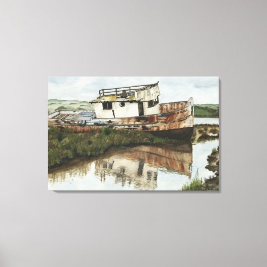 Marooned Ship Watercolor Leinwand (Vorderseite)