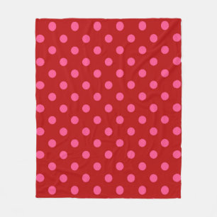 Maroonrotes Pinkes Punkte-Design  Fleecedecke