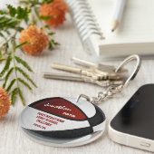 Maroschwarzmannschaftsfarben personalisierter Bask Schlüsselanhänger (Vorderseite rechts)