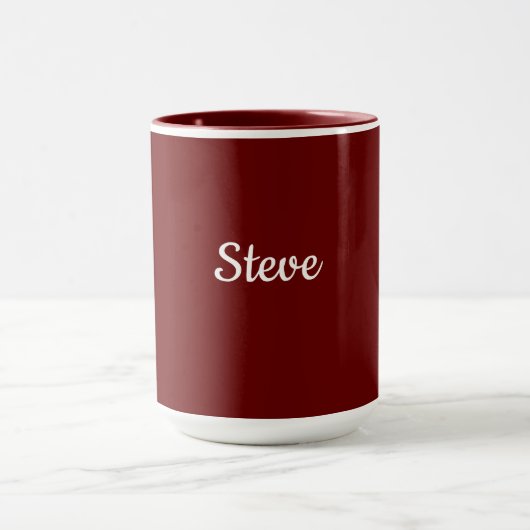 Marot-rote Vorlage, weißer Text, Tasse (Zentrum)