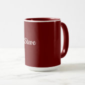 Marot-rote Vorlage, weißer Text, Tasse (VorderseiteRechts)