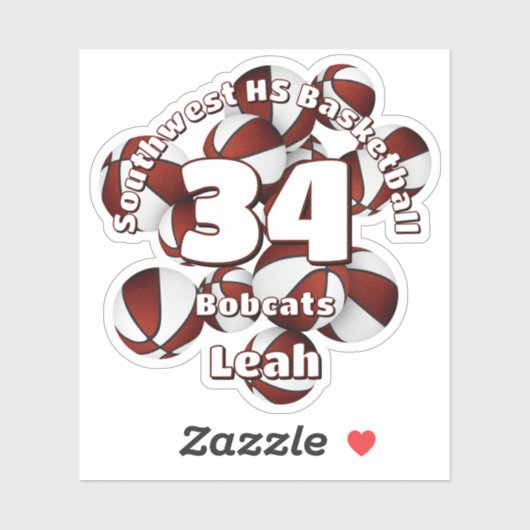 Maroteam färbt Basketball-Basketball Kindersport Aufkleber (Blatt)