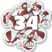 Maroteam färbt Basketball-Basketball Kindersport Aufkleber (Vorderseite)