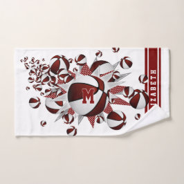 Marottenbällchen mit Monogramm Mädchen Handtuch