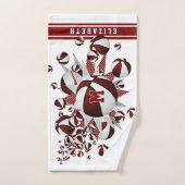 Marottenbällchen mit Monogramm Mädchen Handtuch (Handtuch)