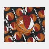 Marowhite I Liebe Basketball Girls Mannschaftsfarb Fleecedecke (Vorderseite (Horizontal))