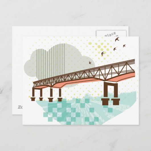 Marquam Bridge Portland Postcard Postkarte (Vorne/Hinten)