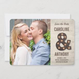 Marquee-Et-Zeichen-Foto Save The Date Karte
