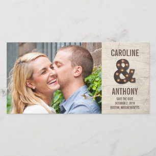 Marquee-Et-Zeichen Save The Date Fotokarten