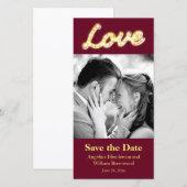 Marquee-Lichter Save the Date Foto Karte (Vorne/Hinten)