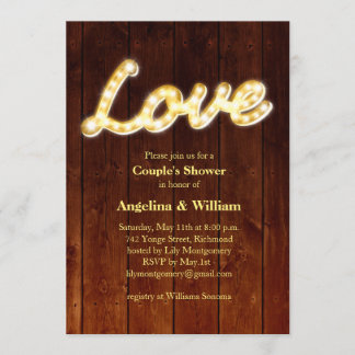 Marquee Lights Couple's Dusche laden ein Einladung