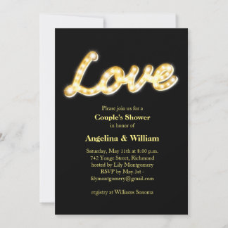 Marquee Lights Couple's Dusche laden ein Einladung