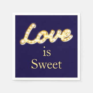 Marquee Lights Liebe ist Sweet Napkin - blau Serviette