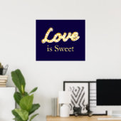 Marquee Lights Liebe ist Sweet Poster - Blau (Heimbüro)