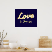 Marquee Lights Liebe ist Sweet Poster - Blau (Küche)