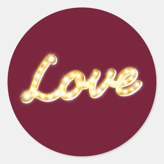 Marquee Lights Love Aufkleber - marsala (Vorderseite)