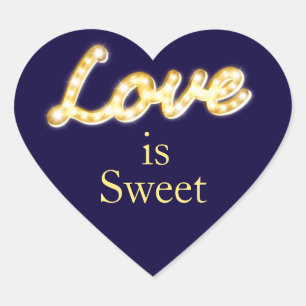 Marquee Lights Love is Sweet Aufkleber - blau