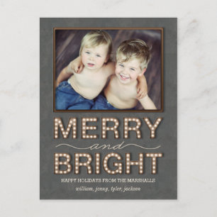 Marquee Lights Postcard Holiday Photo Card Feiertagspostkarte