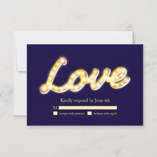 Marquee Lights UAWG - blau RSVP Karte