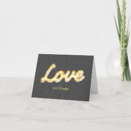 Marquee Lights Vielen Dank Card Gray Burlap Dankeskarte
