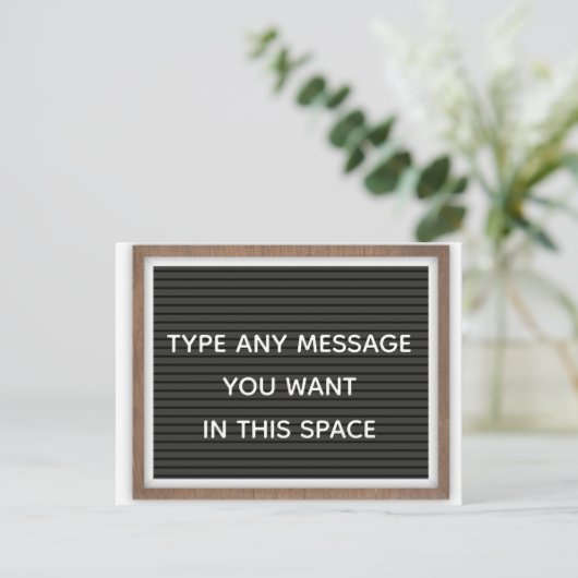 Marquee Sign Custom Message Postkarte (Stehend Vorderseite)