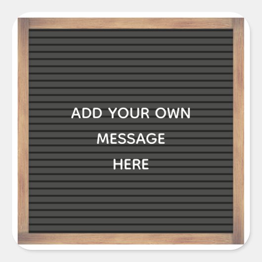 Marquee Sign Custom Message Quadratischer Aufkleber (Vorderseite)