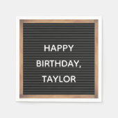 Marquee Sign Custom Message Serviette (Vorderseite)