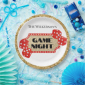Marquee Sign für Game Night Glitzern Pappteller (Party)