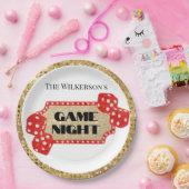 Marquee Sign für Game Night Glitzern Pappteller (Party)