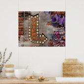 Marquee Sign Graffiti Beängstigend Clown Poster (Küche)