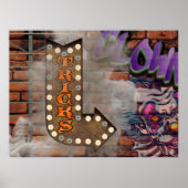 Marquee Sign Graffiti Beängstigend Clown Poster (Vorne)