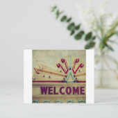 Marquee Welcome Sign Postkarte (Stehend Vorderseite)