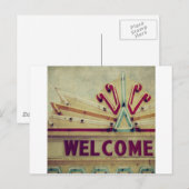 Marquee Welcome Sign Postkarte (Vorne/Hinten)