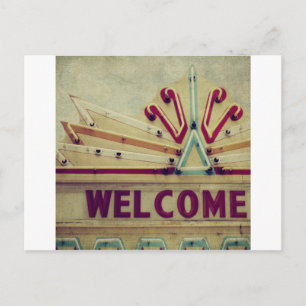 Marquee Welcome Sign Postkarte