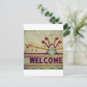 Marquee Welcome Sign Postkarte (Stehend Vorderseite)