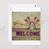 Marquee Welcome Sign Postkarte (Vorne/Hinten)