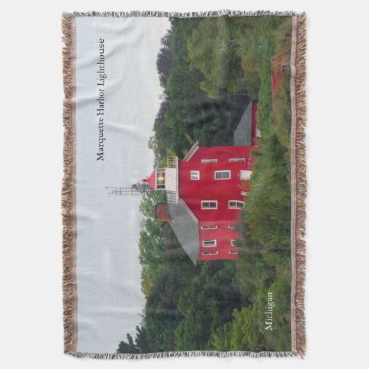 Marquette Harbor Leuchtturm-Deckengewebe Decke (Vorderseite Vertikal)