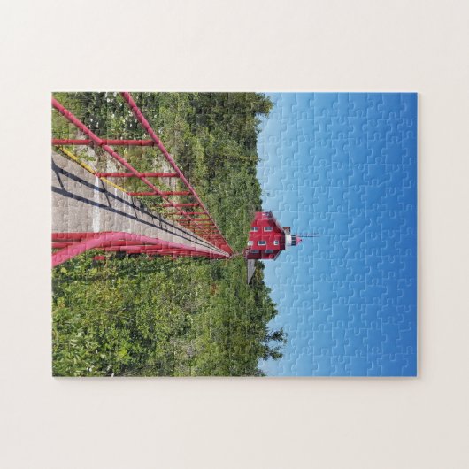 Marquette Harbor Lighthouse and Catwalk Puzzle (Horizontal)