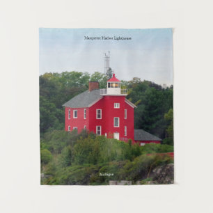 Marquette Harbor Lighthouse-Wandteppich Wandteppich