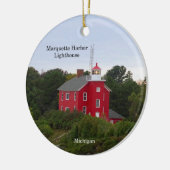 Marquette Harbour Leuchtturm Kreisverzierung Keramik Ornament (Links)