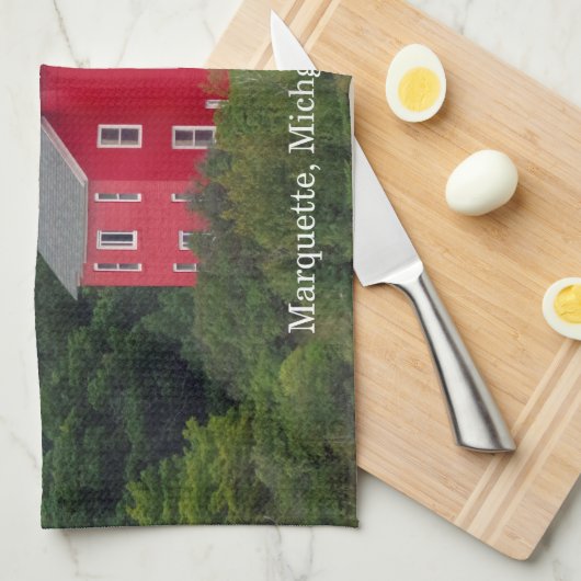 Marquette Harbour Lighthouse Küchentuch (Viertel Falte)