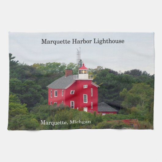 Marquette Harbour Lighthouse Küchentuch (Horizontal)