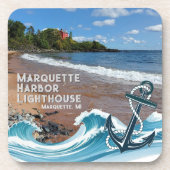 Marquette Harbour Lighthouse, Marquette, MI Unters Getränkeuntersetzer (Vorderseite)