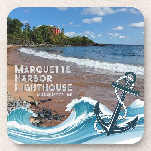 Marquette Harbour Lighthouse, Marquette, MI Unters Getränkeuntersetzer (Vorderseite)
