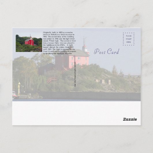Marquette Harbour Lighthouse Postkarte (Rückseite)