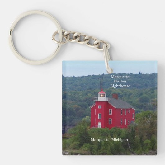 Marquette Harbour Lighthouse Schlüsselkette Schlüsselanhänger (Vorderseite)