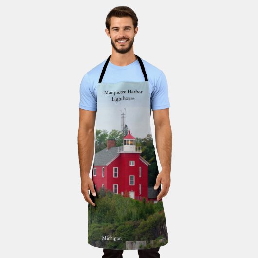 Marquette Harbour Lighthouse Schürze (Getragen)
