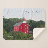Marquette Harbour Lighthouse Sherpa Decke Sherpadecke (Vorderseite (Horizontal))