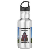Marquette Harbour Lighthouse Wasserflasche (Vorderseite)